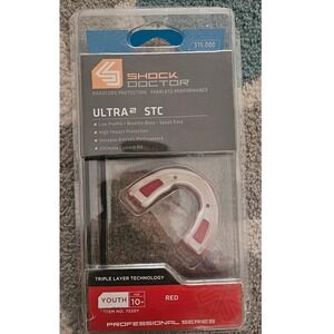 Shock Doctor Ultra 2 STC Youth Mouthguard Red 10- Adult Protection‎ Sports